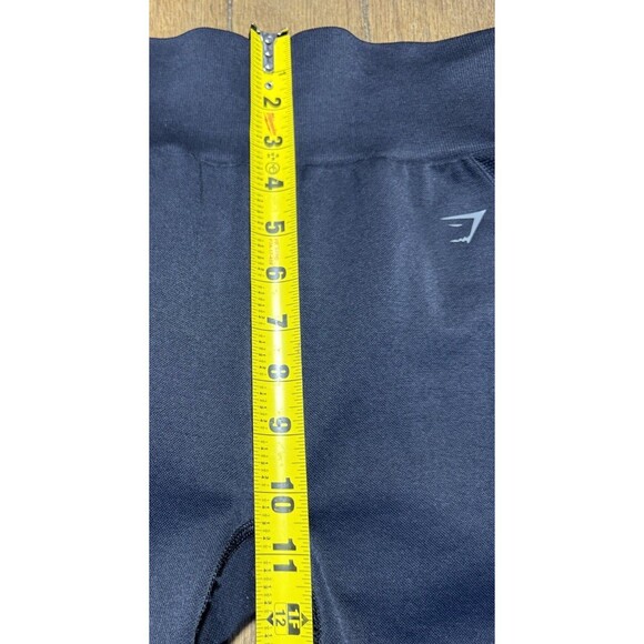 GYMSHARK FLEX HIGH WAISTED LEGGINGS Black Large Logo Spellout Sports Women’s S/M - Picture 7 of 8